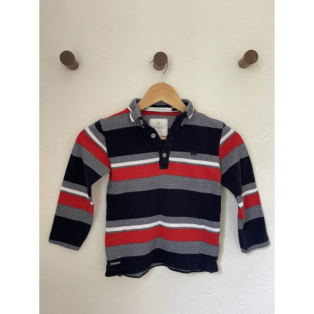 Jasper Conran Boys Rugby Polo Shirt Striped Long Sleeve Size 5–6 Years